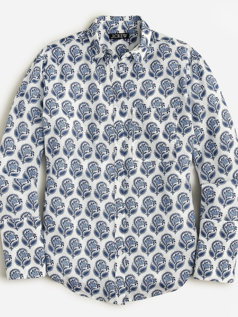 J. Crew Garçon Cotton Voile Shirt Bouquet Block Print Floral Button up BR573 Sz2